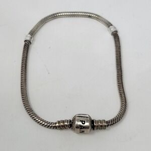 Pandora Moments Sterling Silver Snake Chain Charm Bracelet 7.25 18.4cm‎ 925 ALE